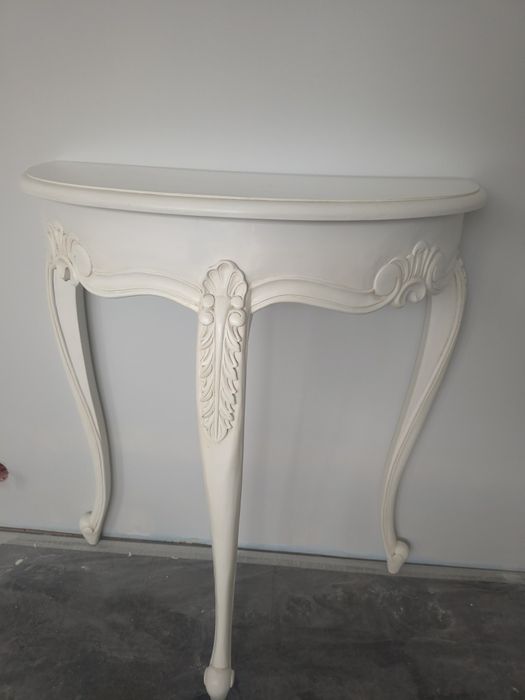 Stolik, Konsola półokrągła mahoń, Arlette, shabby chic