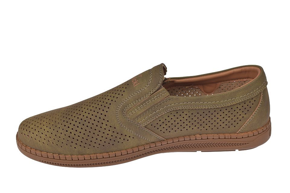 Mokasyny męskie półbuty khaki P-4-7034 rozmiar: 43