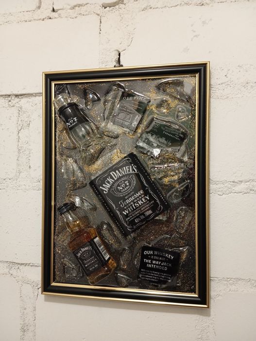 Obraz Jack Daniels prezent ozdoba whisky steampunk żywica popart loft