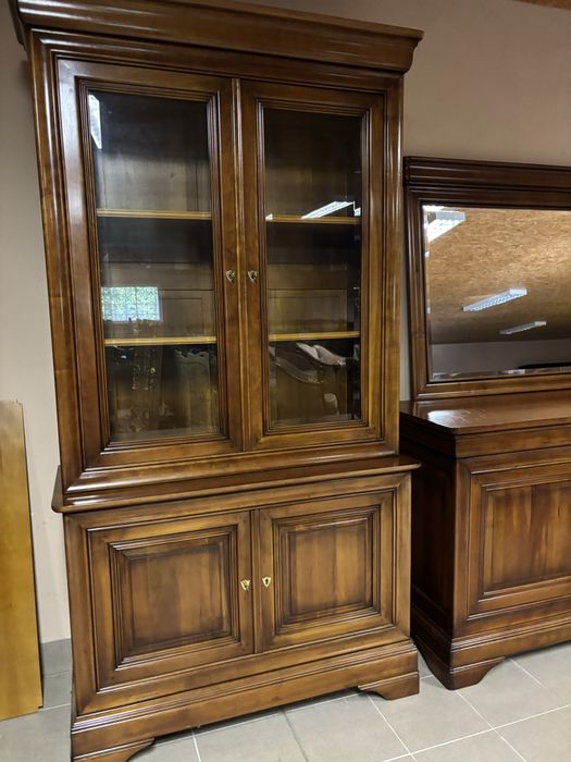 Piekny Stylowy Zestaw Komoda lustro witryna stół 6 krzeseł jak Selva