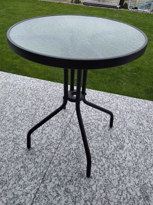 Fotel ogrodowy, krzesło + stolik. Aluminium.  Nowe