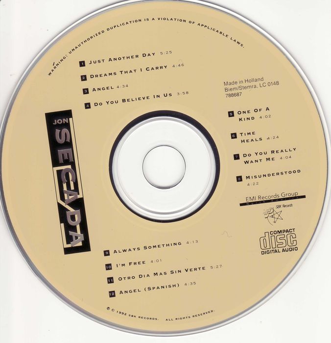Jon Secada – Jon Secada. Фірмові CD фирменные