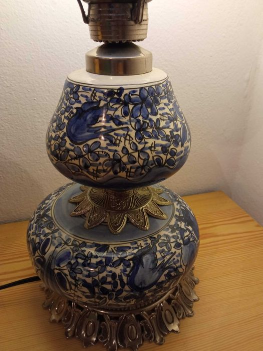 Candeeiro louça azul