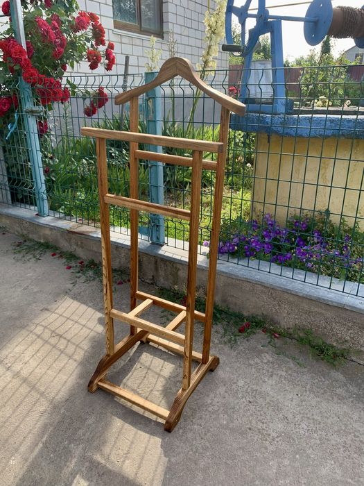 Вішалка Для Одягу Підлогова Дерев'яна З Натурального дерева