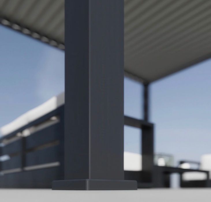 Pergola elektryczna tarasowa 4x6 DELUXE PRO AUTOMATIC z oświetleniem LED, Anthracite - Gutroof