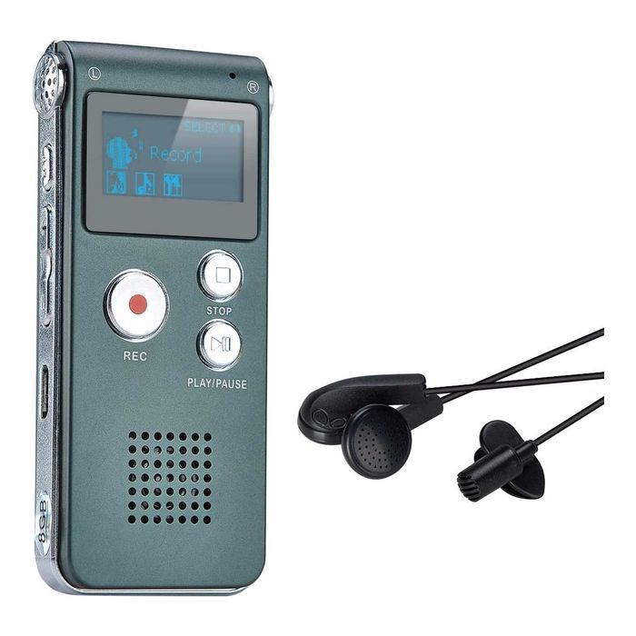 Dyktafon Cyfrowy Rejestrator Dzwieku Odtwarzacz MP3 8 GB Pamieci