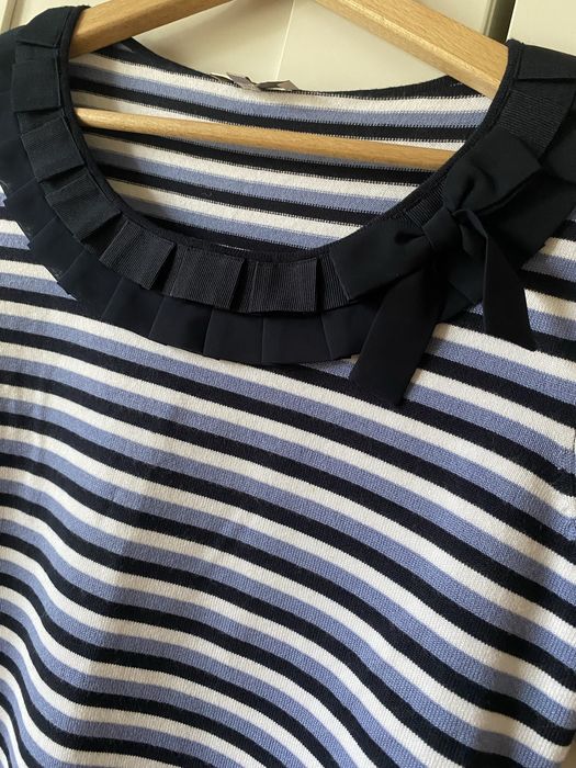 Sweter w paski wiskoza CC Petite kokarda marynarski M