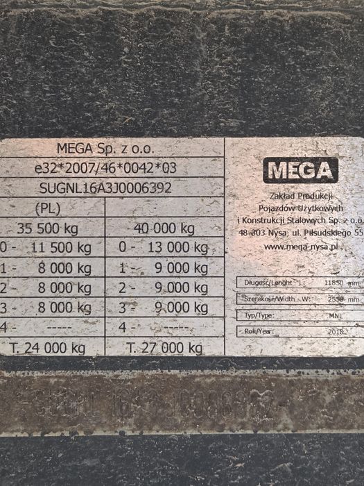 Naczepa wywrotka Mega 60 m3