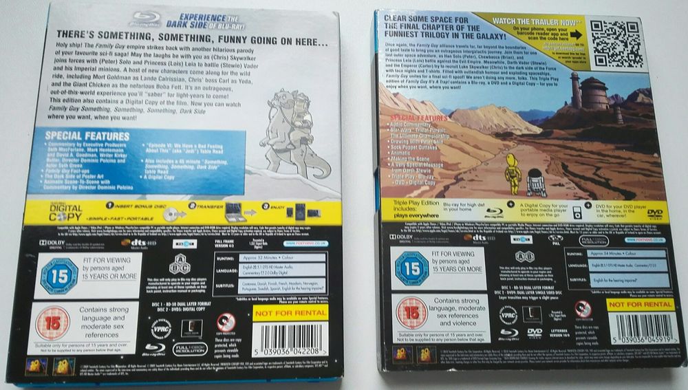 Zestaw 2 filmów "Family Guy" star wars Blu-Ray UK bez PL