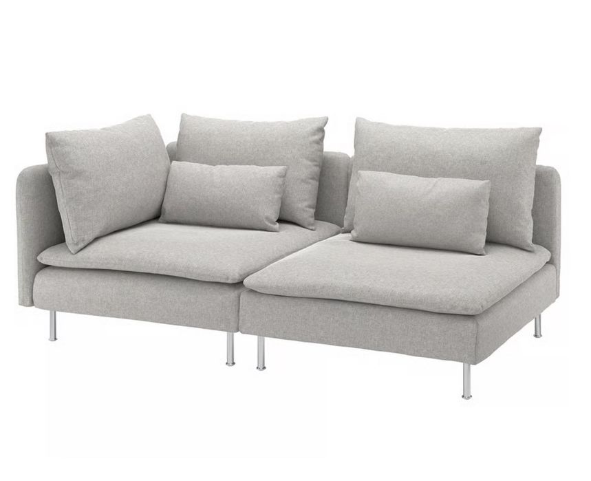 Sofá IKEA SÖDERHAMN 3 lugares com lado aberto | Tallmyra branco/preto