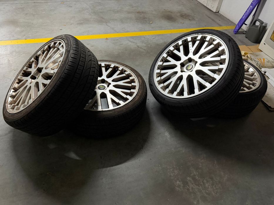 Jantes 22” Kahn Design 5x120 + Pneus 265/35R22 (2 Pirelli Novos)