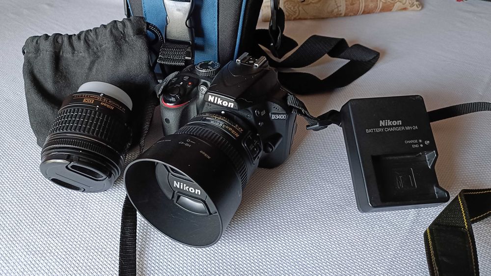 Nikon D3400 + AF-P DX 18-55mm f/3.5-5.6G VR + 50mm AF-S f/1.8G