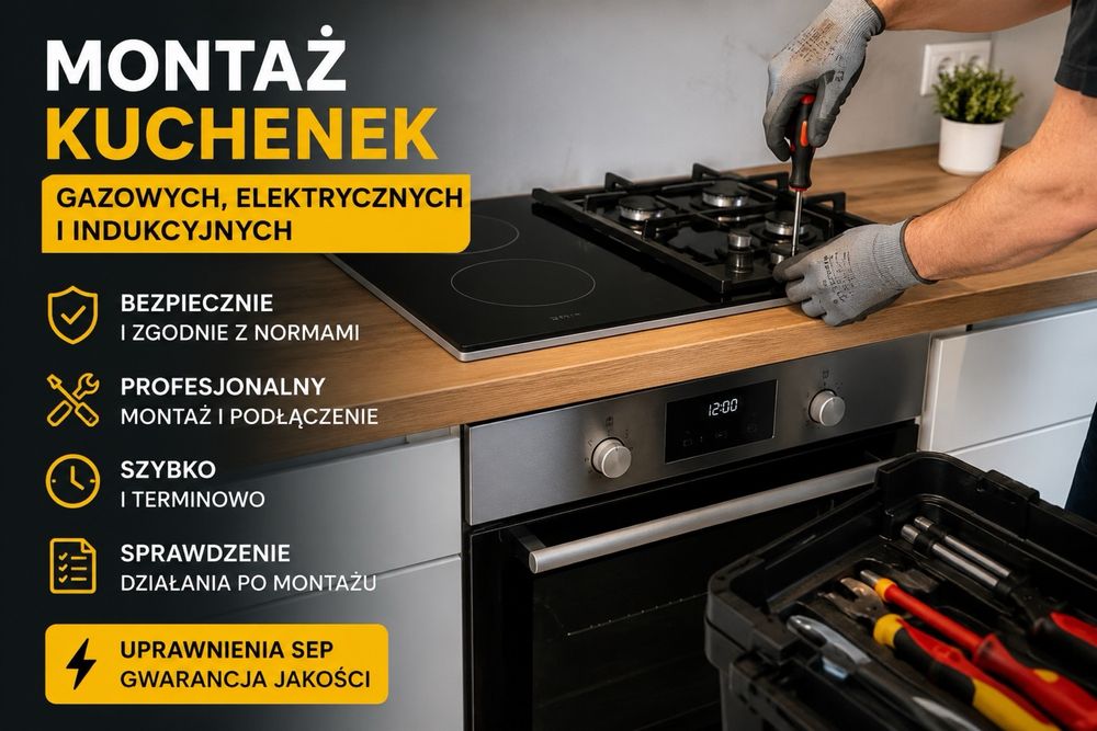 Montaż kuchenek gazowych, elektrycznych i indukcyjnych – szybko i profesjonalnie