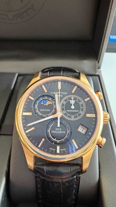 ZEGAREK CERTINA DS-8 Chrono Moonphase Precidrive –stan idealny,komplet