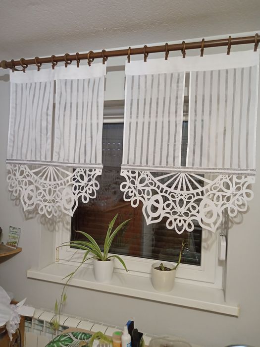 Dwie firanki panelowe z dekorem