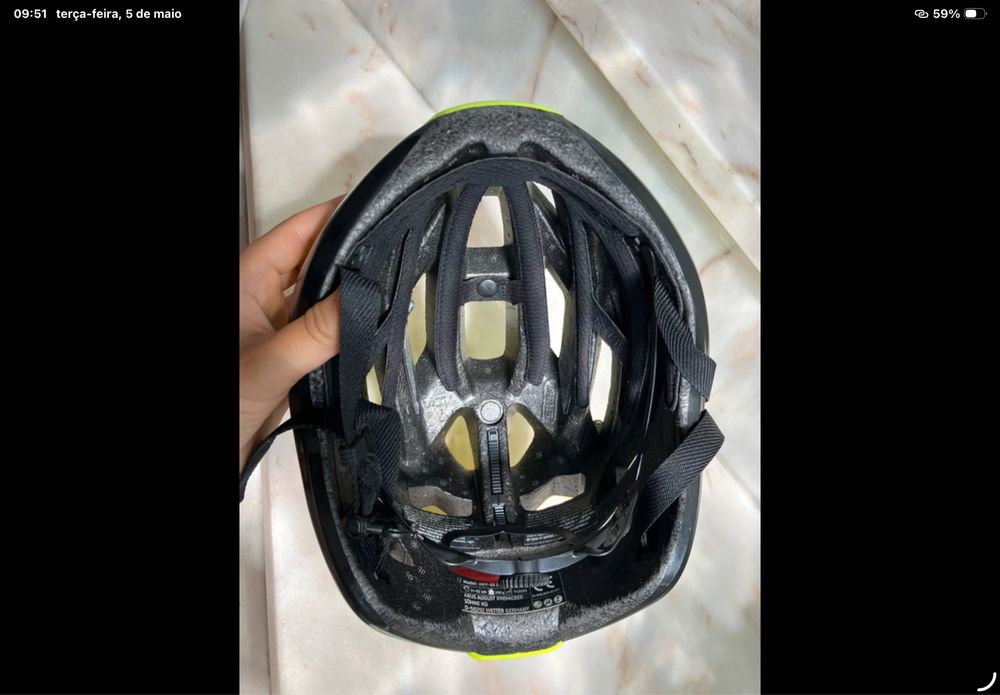 Capacete amarelo flurescente abus tamanho S