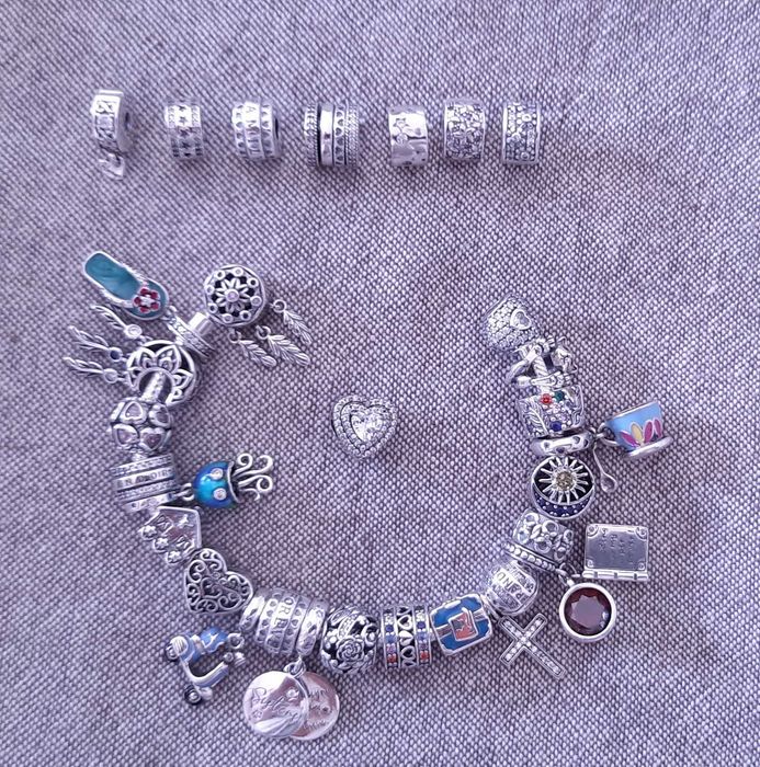 CHARMS, Clips-travão e Muranos, todos em prata S925