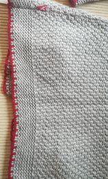 Casaco de menina em algodão cor. cinza deb. vermelho 12 meses M. Kanz