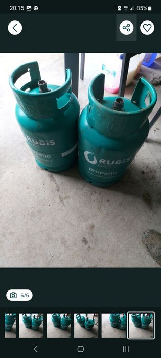3 bilas vazias propano e 1 redutor propano