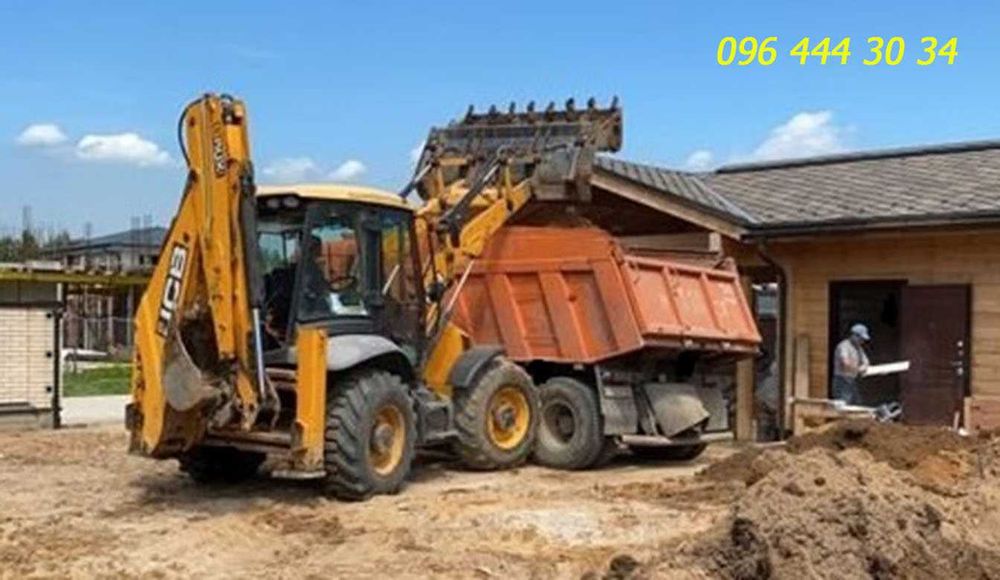 Оренда екскaватора JCB-3,Самoскиди.Вивіз сміття Грунту.Підсипка,щeбінь