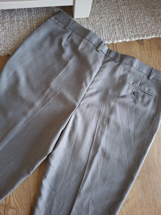Rozmiar XL, M&S męskie szare garniturowe spodnie, eleganckie spodnie