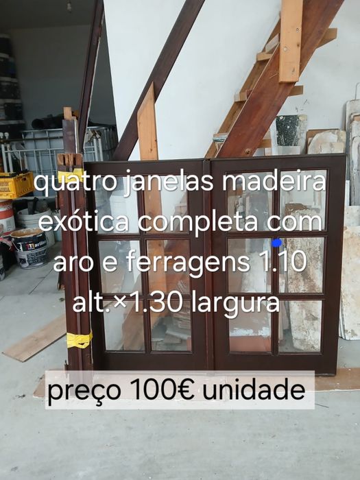 Portas e Janelas de Madeira c/aros e ferragens incluidos