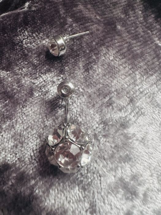 Серьги серебро 925 с камнем сваровски