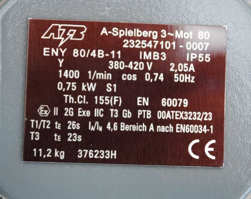 Silnik elektryczny 0.75kw. 1400obr./min.. Atb