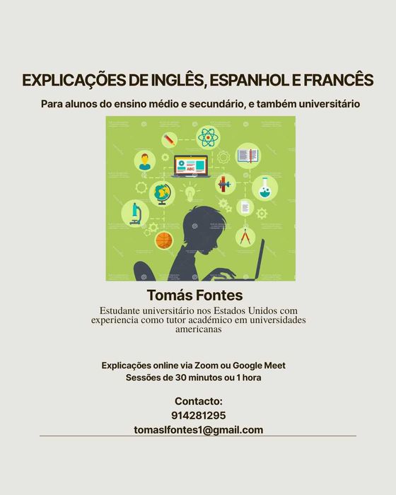 Explicações de Inglês, Espanhol e Francês