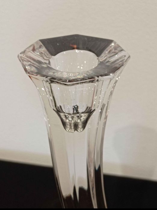 Castiçais(2) lindíssimos vintage em cristal maciço lapidado muito raros NACHTMANN(Alemanha)