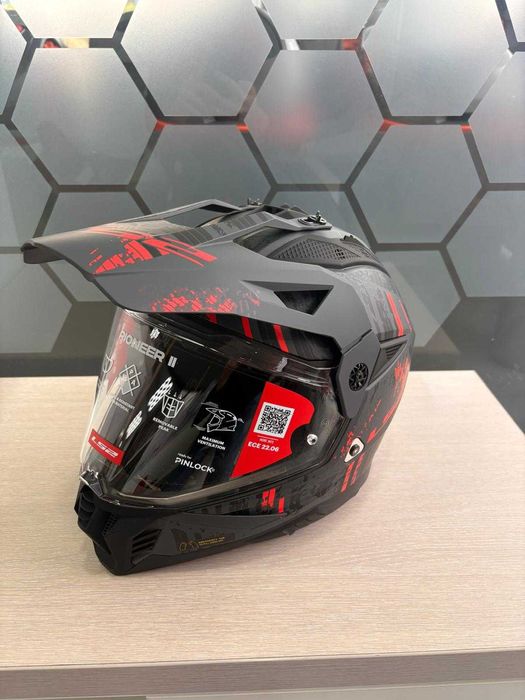 Kask LS2 MX702 Pioneer II Enduro/Quad/ATV Czarno-czerwony