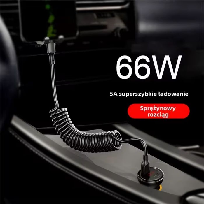 Kabel spiralny  USB C-USB C  szybkie ładowanie