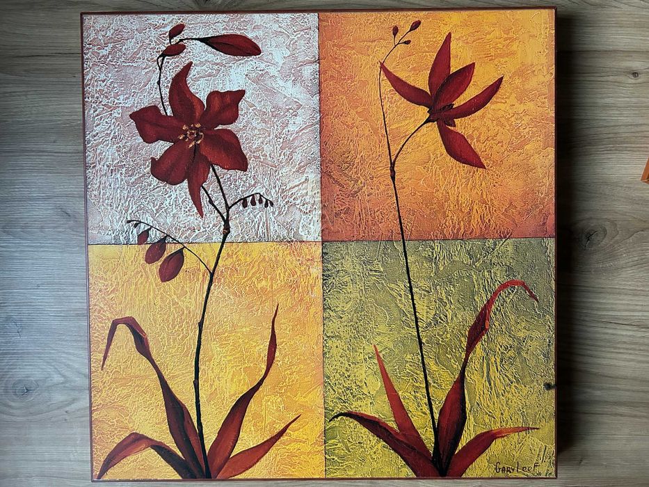 Obraz W Ramie 51 x 51 Cm Kwiaty Stan Idealny