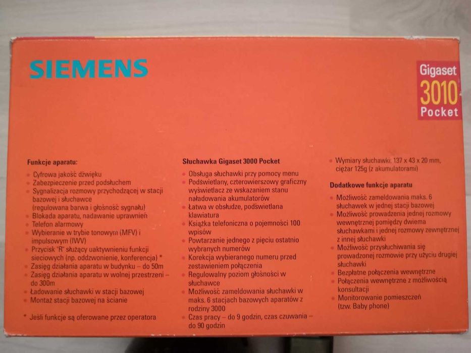 Telefon DECT, Siemens 3010 Pocket, brak baterii.