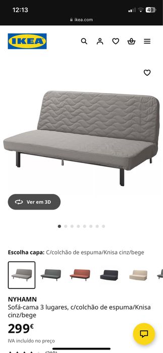 Sofá-cama IKEA- impecável e pouco usado!