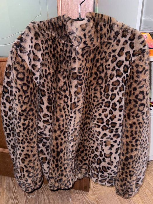 Леопардова шубка з єко хутра