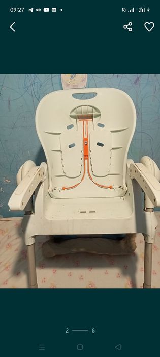 Стільчик для годування чіко полі 2 в 1 на запчастини chicco