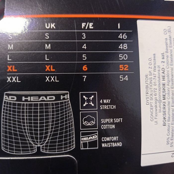 Bokserki męskie 2-pack Head XL