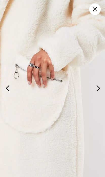 Kożuszek kremowy firmy Missguided Nowy