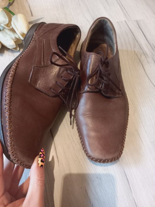 Eleganckie buty skórkowe brązowe 40
