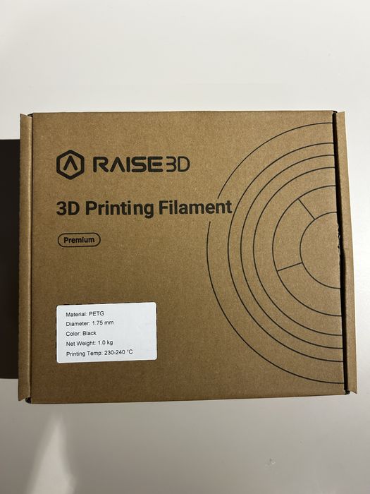 Filament Raise 3D Premium PETG 1,75mm czarny black 1kg 1000g
