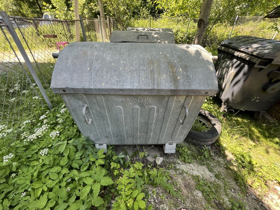 Бак, контейнер, сміттєвий, мусорний, 1,1 м3 оцинкований