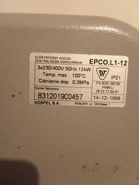 Piec elektryczny co12KW