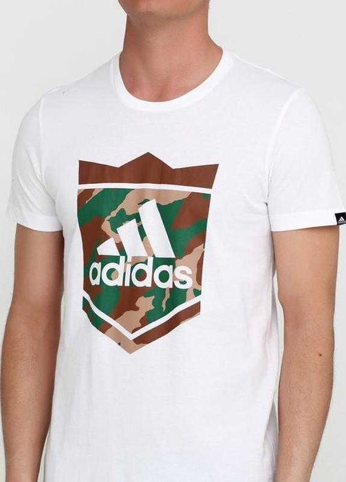 Футболка біла з малюнком ТМ Adidas розмір S/XS