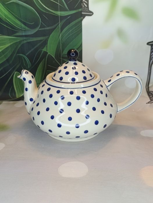 Czajnik imbryk ceramiczny Bolesławiec duży sitko 2L. Z.C. Bolesławiec