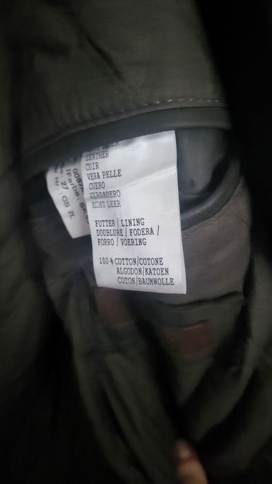 Skórzany, ciepły płaszcz