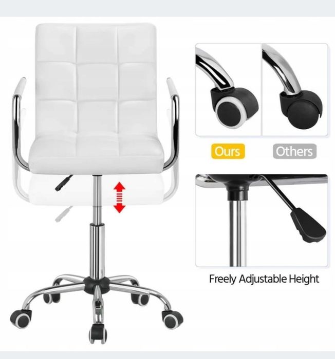 Fotel biały regulowany, biały. Super wygląd