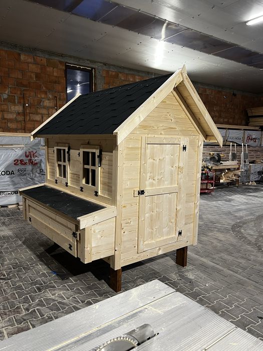 Kurnik dla kur premium konstrukcja kandyjska, uchylne okana jajecznik