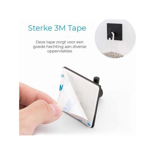 5 x Haczyki Metalowe  Łazienkowe Samoprzylepne Czarne