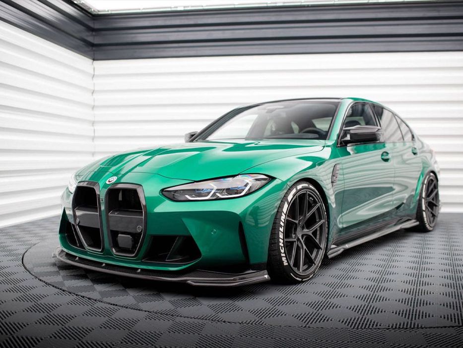 Губа на передний бампер BMW M3 M4 G80 G82 юбка обвес сплитер накладка на бампер БМВ М3 М4 Г80 Г82